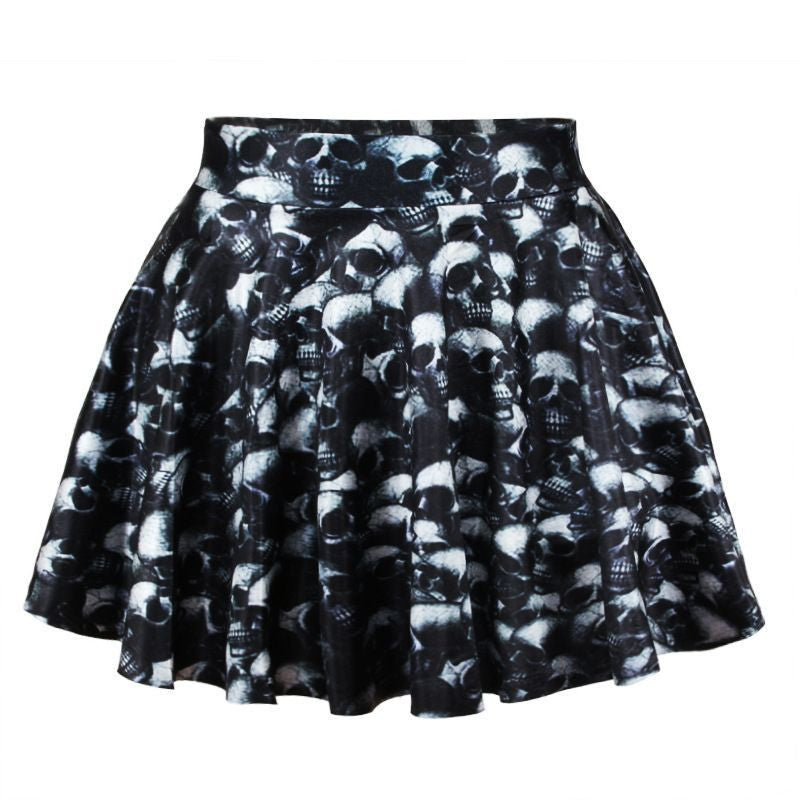 er Fashion Women's Clothing Casual High Waist emoji Print Skirt Female