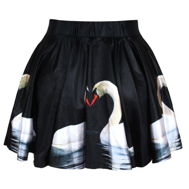 er Fashion Women's Clothing Casual High Waist emoji Print Skirt Female