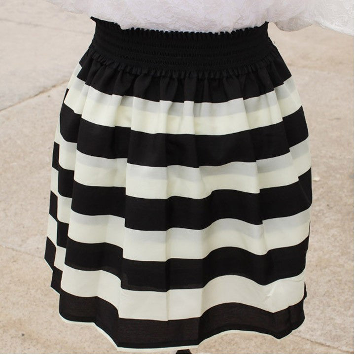 skirts womens Casual Striped Short Skirt Elastic waist A-Line Plus Size Print Mini Fashion 22