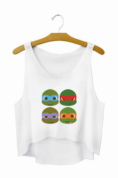 Emoji Monkey Printed Casual Crop Tops Women Fashion Cropped Top Kawaii Girls Short Tank Top