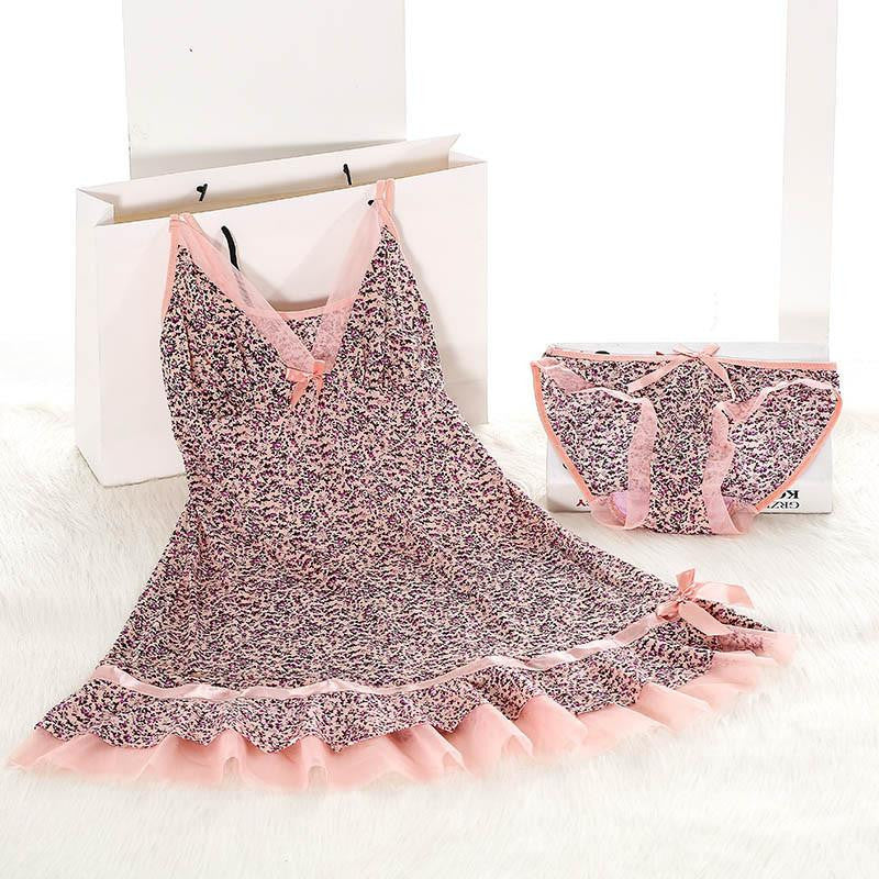 Womens Pink Nightie Women Nightwear Lingerie Nightdress Sleepwear Dress