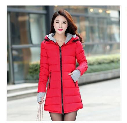 Women's Jacket Women Cotton Down Jackets Jacket Fashion Girls Slim Long Coat Jackets Plus Size