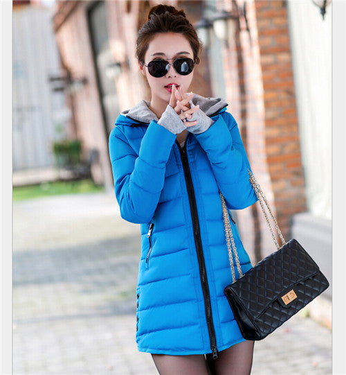 Women's Jacket Women Cotton Down Jackets Jacket Fashion Girls Slim Long Coat Jackets Plus Size