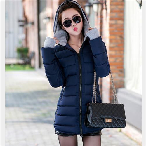 Women's Jacket Women Cotton Down Jackets Jacket Fashion Girls Slim Long Coat Jackets Plus Size