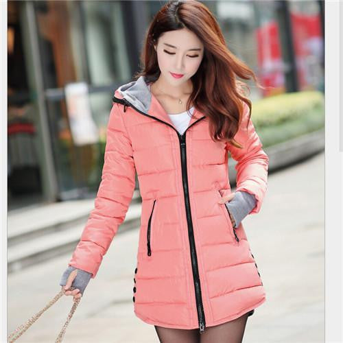 Women's Jacket Women Cotton Down Jackets Jacket Fashion Girls Slim Long Coat Jackets Plus Size