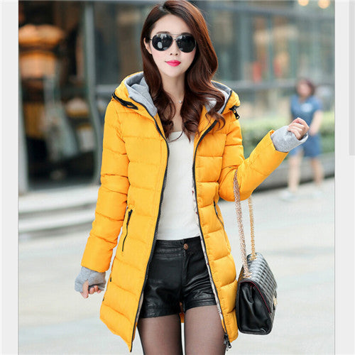 Women's Jacket Women Cotton Down Jackets Jacket Fashion Girls Slim Long Coat Jackets Plus Size