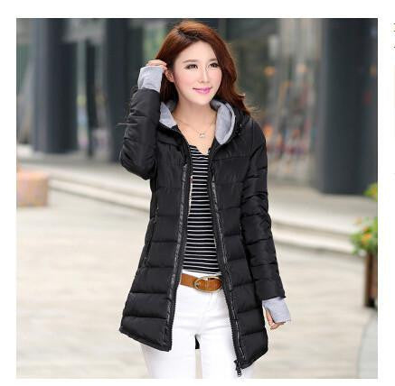 Women's Jacket Women Cotton Down Jackets Jacket Fashion Girls Slim Long Coat Jackets Plus Size