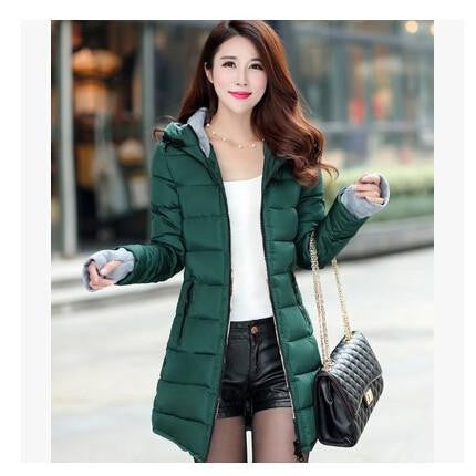 Women's Jacket Women Cotton Down Jackets Jacket Fashion Girls Slim Long Coat Jackets Plus Size