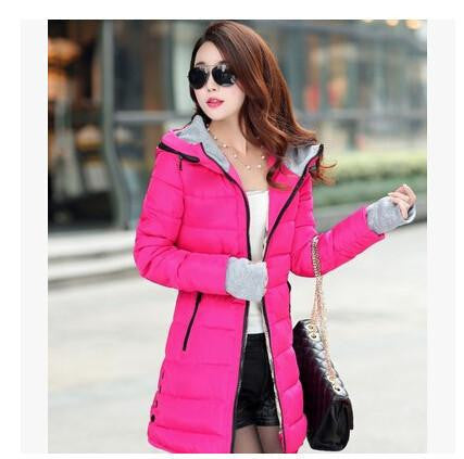 Women's Jacket Women Cotton Down Jackets Jacket Fashion Girls Slim Long Coat Jackets Plus Size