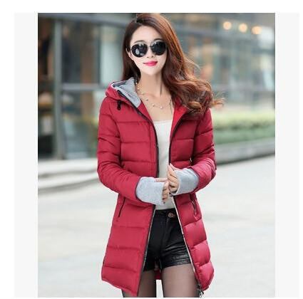 Women's Jacket Women Cotton Down Jackets Jacket Fashion Girls Slim Long Coat Jackets Plus Size