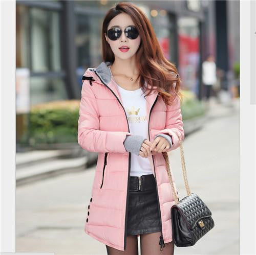 Women's Jacket Women Cotton Down Jackets Jacket Fashion Girls Slim Long Coat Jackets Plus Size