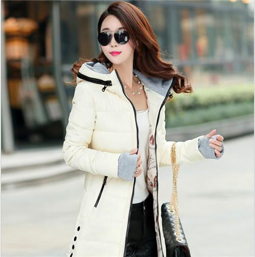 Women's Jacket Women Cotton Down Jackets Jacket Fashion Girls Slim Long Coat Jackets Plus Size