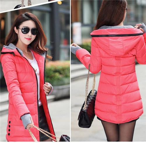 Women's Jacket Women Cotton Down Jackets Jacket Fashion Girls Slim Long Coat Jackets Plus Size