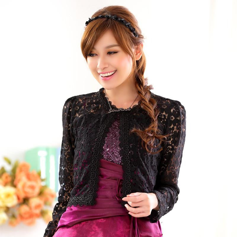 women lace shawl Wild wedding shawl Fashion Long women cardigan Elegant women lace jackets