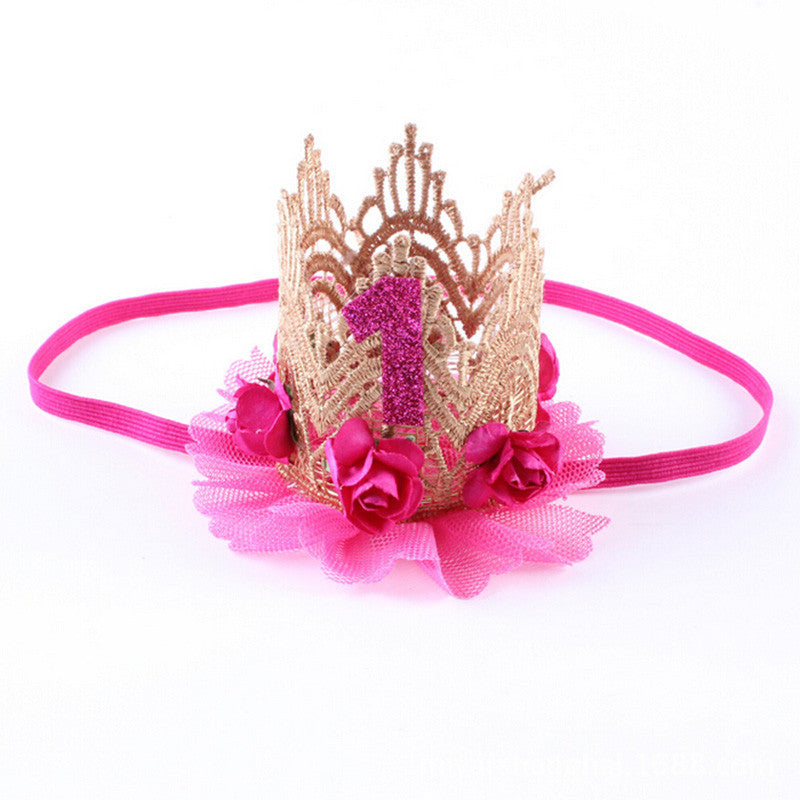 Online discount shop Australia - 7 Colors Newborn Baby Birthday Crown Headband Flower Lace Gold Tiara Headband for Baby Girls Party Hiar Band Accessories Gifts