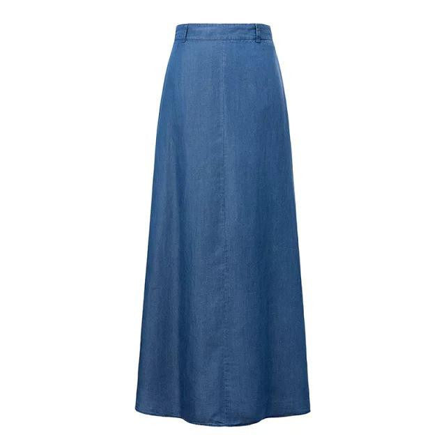 Online discount shop Australia - Europe Early Women Long Skirts Casual Cowboy Skirt Bohemia Denim Skirt YX1617