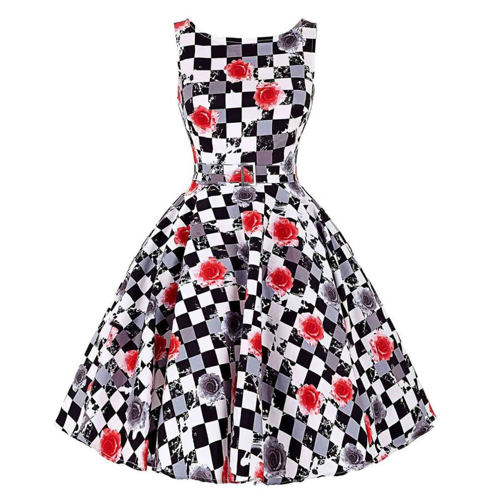 Online discount shop Australia - Jurken Women Dress Black Red Purple Summer Audrey Hepburn 50s 60s Vintage Dresses Vestidos Plus Size Rockabilly Party Dress