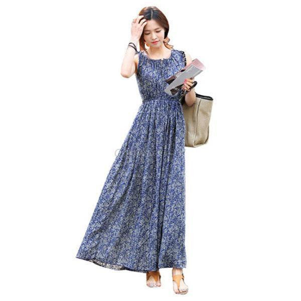 Women Long Dresses Clothes Lady Floral Boho Maxi Evening Party Dress Beach Dress