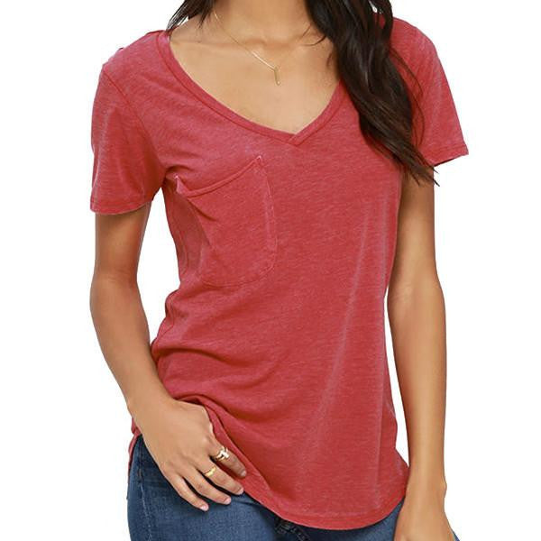 Tees Women V Neck Short Sleeve Cotton T Shirt Loose Tops T-Shirts Casual tshirt women