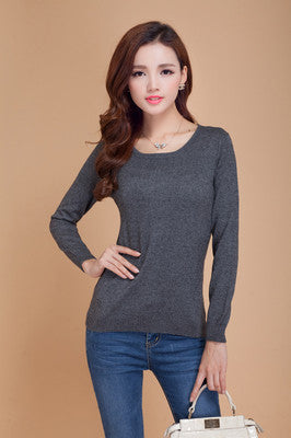 women's Sweater Wool Sweater Female round neck pullover Knit Sweater