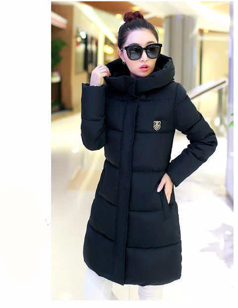 Women's Fashion Down Warm Coats Arrival Fashion Long sleeve Hooded Jackets Slim Style Casual Parka Coat