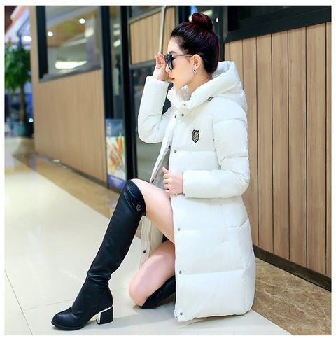 Women's Fashion Down Warm Coats Arrival Fashion Long sleeve Hooded Jackets Slim Style Casual Parka Coat