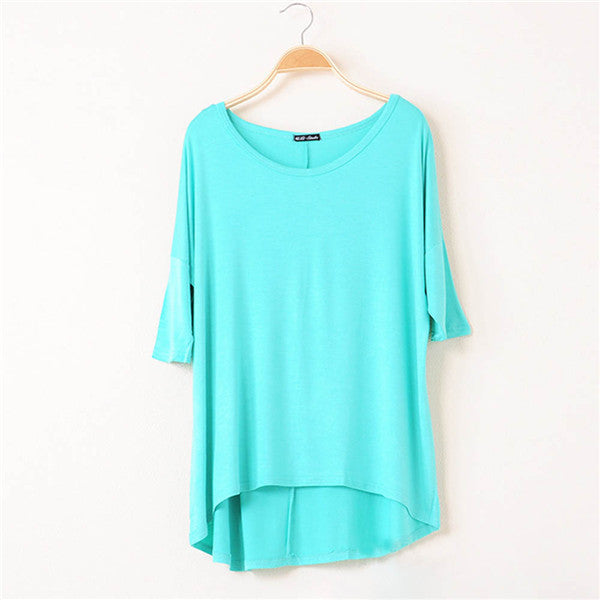 Online discount shop Australia - Cotton Casual Women Oversized Batwing Short Sleeve T-shirts Loose Tops Tee 16 Colors