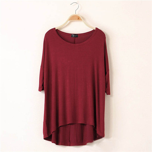 Online discount shop Australia - Cotton Casual Women Oversized Batwing Short Sleeve T-shirts Loose Tops Tee 16 Colors