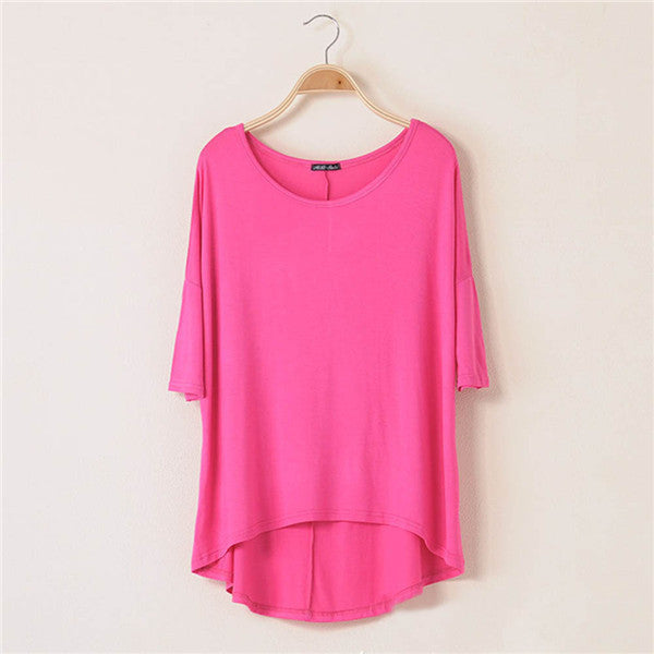 Online discount shop Australia - Cotton Casual Women Oversized Batwing Short Sleeve T-shirts Loose Tops Tee 16 Colors