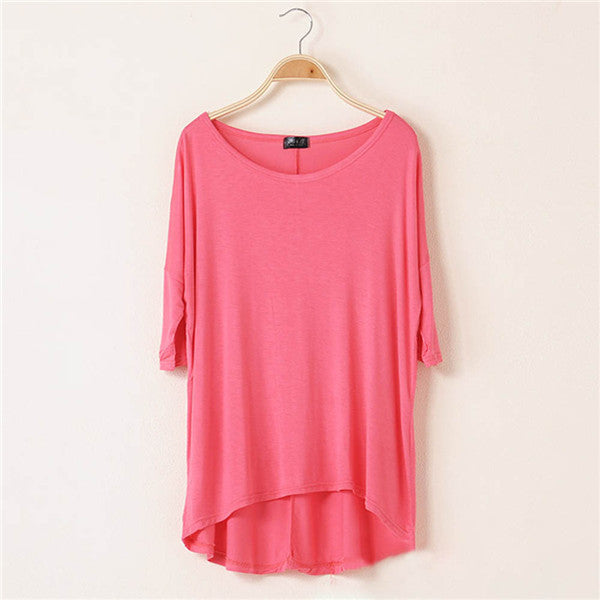 Online discount shop Australia - Cotton Casual Women Oversized Batwing Short Sleeve T-shirts Loose Tops Tee 16 Colors