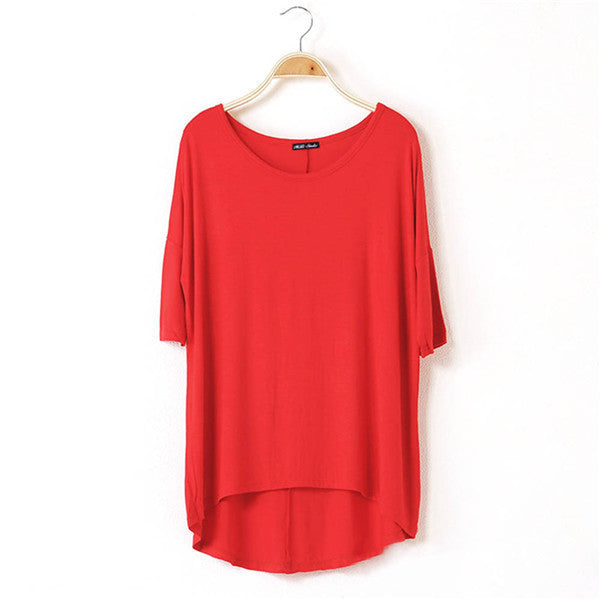 Online discount shop Australia - Cotton Casual Women Oversized Batwing Short Sleeve T-shirts Loose Tops Tee 16 Colors