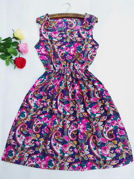 women European style plus size Fashion party Vest dress sexy Flower prints Slim Mini Dress Spring summer dresses