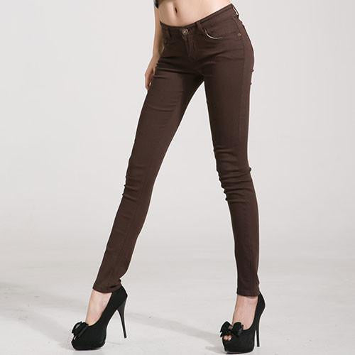 Women's Candy Pants Pencil Trousers Spring Fall Khaki Stretch Pants For Women Slim Ladies Jean Trousers Female