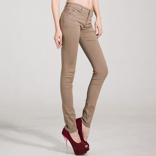 Women's Candy Pants Pencil Trousers Spring Fall Khaki Stretch Pants For Women Slim Ladies Jean Trousers Female