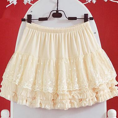 Women Skirts Girls Ruffle Lace skirts Lolita Japanese Cute skirts Female Dobby Skirts