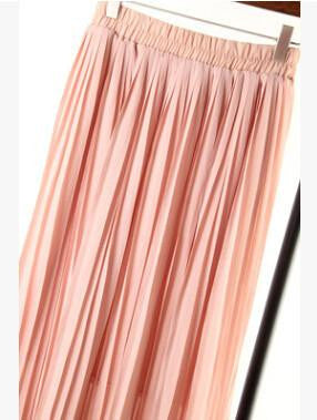 women's bohemian chiffon pleated bust skirts woman casual beach skirt 7 colors