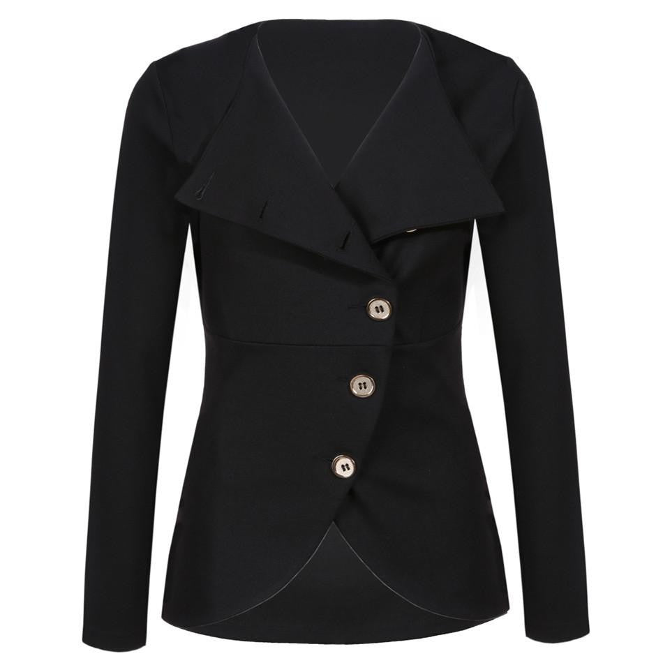 Solid Fashion Women Outerwear Coat Jacket Single-breasted Long Sleeve Turn-down Collar Women's Clothing