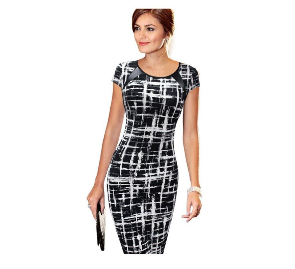 Summer Women Casual Dress Women Print Square Collar Sleeveless Tank Wear To Office Work Sheath Pencil Party Dresses