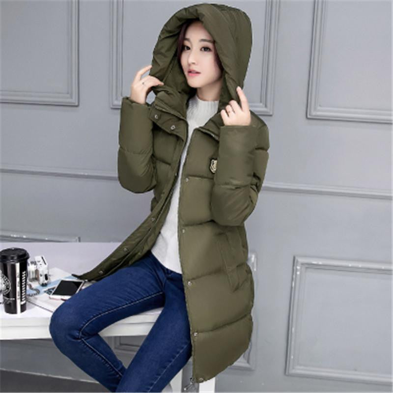 Woman Jacket Coat Fashion Cotton Jacket Long Style Hood Slim Parkas Plus Size Thicken Female Outerwear