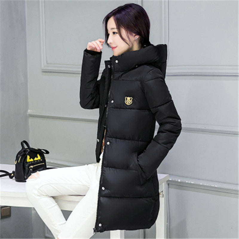 Woman Jacket Coat Fashion Cotton Jacket Long Style Hood Slim Parkas Plus Size Thicken Female Outerwear