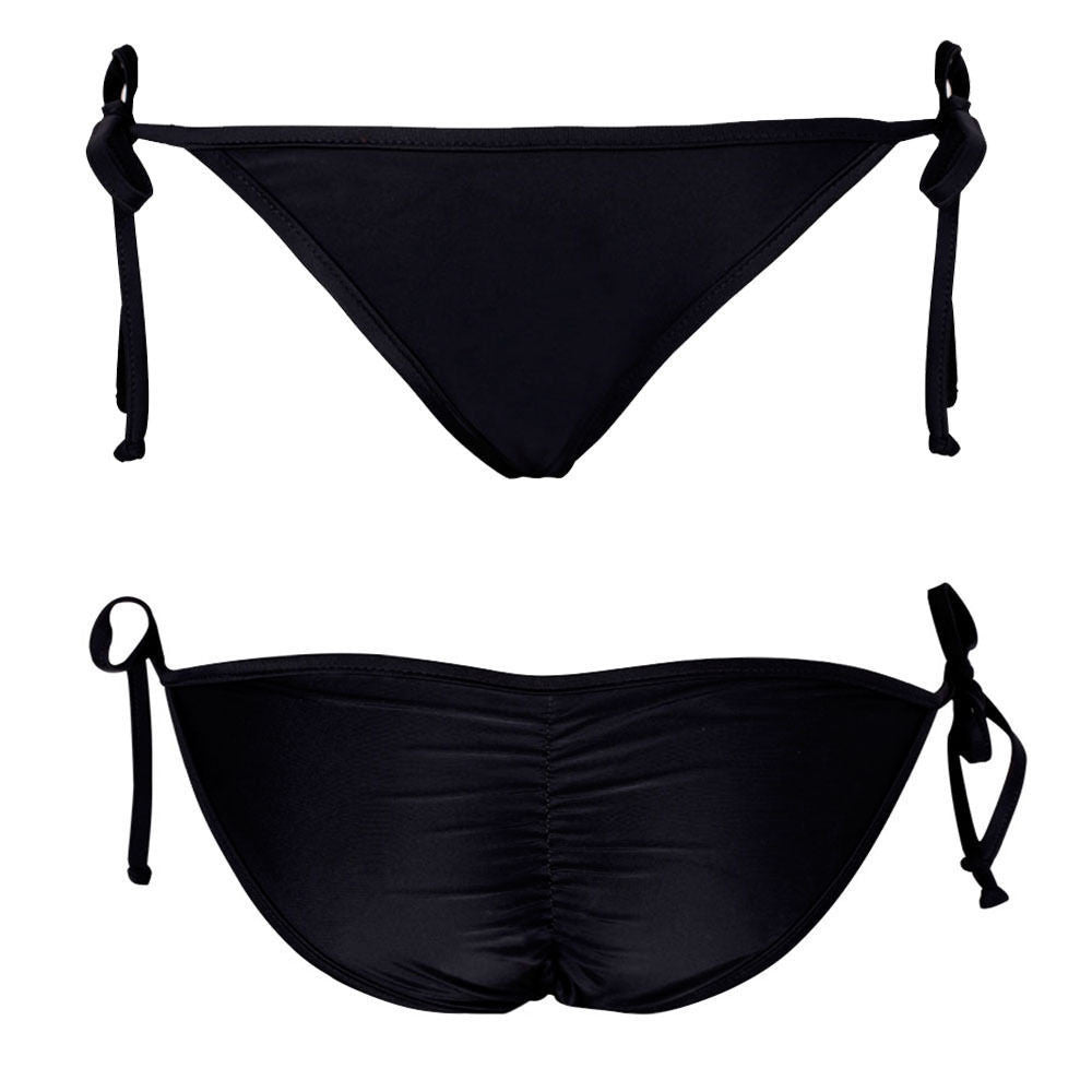 Lady Scrunch Brazilian Ruched Semi Thong Bikini Bottom Women Tie Side Swimwear Fashion Beach Bottom