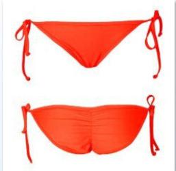 Lady Scrunch Brazilian Ruched Semi Thong Bikini Bottom Women Tie Side Swimwear Fashion Beach Bottom