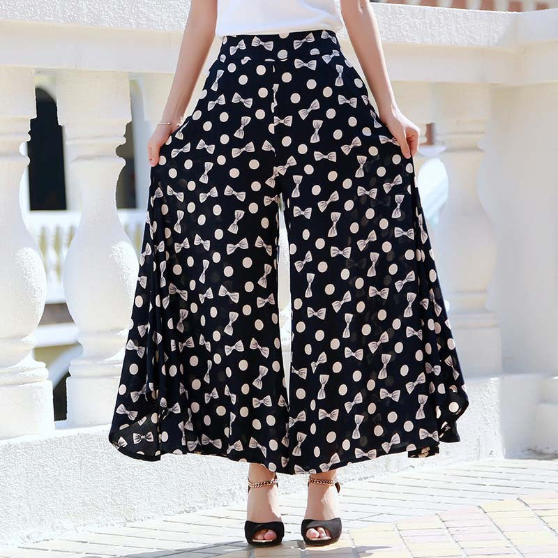 women casual pants Wide leg women losse print Vintage trousers