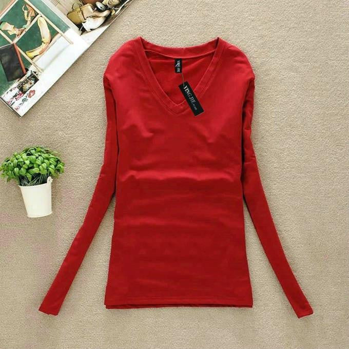 Women Blouse Plus Size Long Sleeve Blouses Shirts Fashion Woman Casual V-neck Clothing Tops