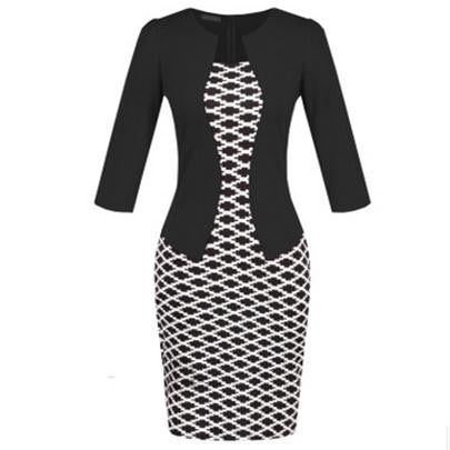 Online discount shop Australia - Autumn dress women bodycon dress fall office dresses for women clothes vetement femme vestidos flores ropa oficina vestido S122