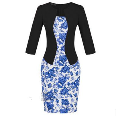 Online discount shop Australia - Autumn dress women bodycon dress fall office dresses for women clothes vetement femme vestidos flores ropa oficina vestido S122