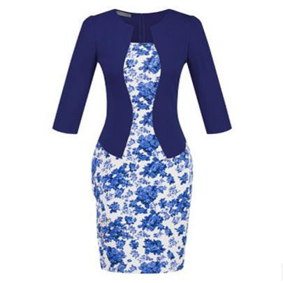 Online discount shop Australia - Autumn dress women bodycon dress fall office dresses for women clothes vetement femme vestidos flores ropa oficina vestido S122