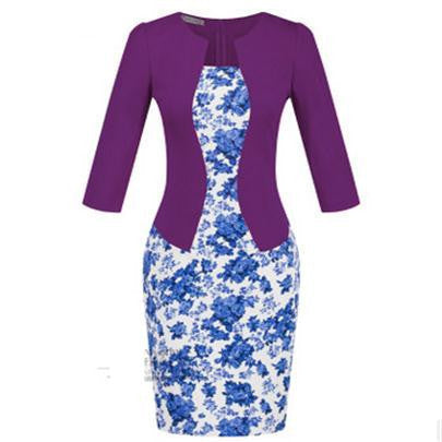 Online discount shop Australia - Autumn dress women bodycon dress fall office dresses for women clothes vetement femme vestidos flores ropa oficina vestido S122