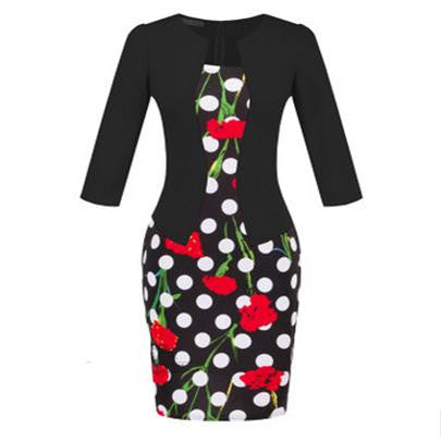 Online discount shop Australia - Autumn dress women bodycon dress fall office dresses for women clothes vetement femme vestidos flores ropa oficina vestido S122