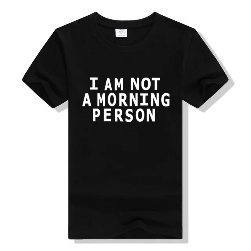 Online discount shop Australia - I AM NOT A MORNING PERSON Funny T Shirt Women Letter Print Tee Sexy  Short Sleeve T-Shirt  Casual Pink Tshirt